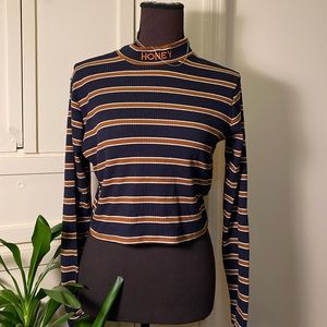 Super Cute Striped Cropped Tee